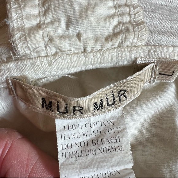 Murmur Off White Peace Love Cotton Utility Jacket With Embroidery Rivets Size L - Picture 9 of 9